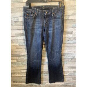 7 for all mankind women’s jeans Bootcut rinestone pockets dark wash size 28